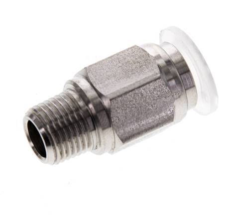 Racor de 8mm x R1/8'' con rosca macho Acero inoxidable/PA EPDM/PTFE