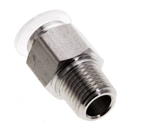 Racor de 10mm x R1/4'' con rosca macho Acero inoxidable/PA EPDM/PTFE