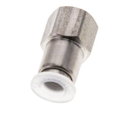 6mm x G1/8'' Push-in Fitting with Female Threads Stainless Steel/PA EPDM/PTFE