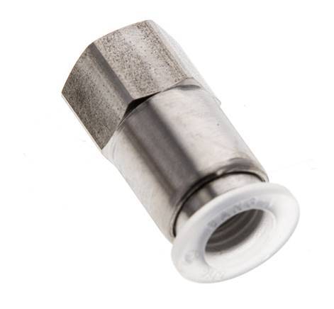 8mm x G1/8'' Push-in Fitting with Female Threads Stainless Steel/PA EPDM/PTFE