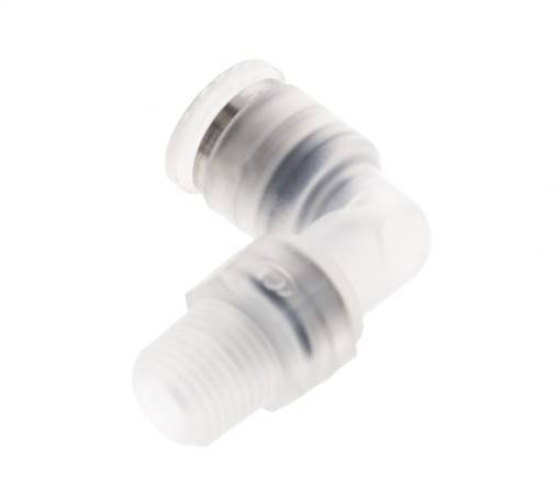 Racor de 6mm x R1/8'' 90deg con rosca macho Latón FKM Giratorio