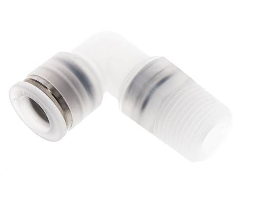 10mm x R3/8'' 90deg Elbow Push-in Fitting with Male Threads PA EPDM/PTFE Rotatable