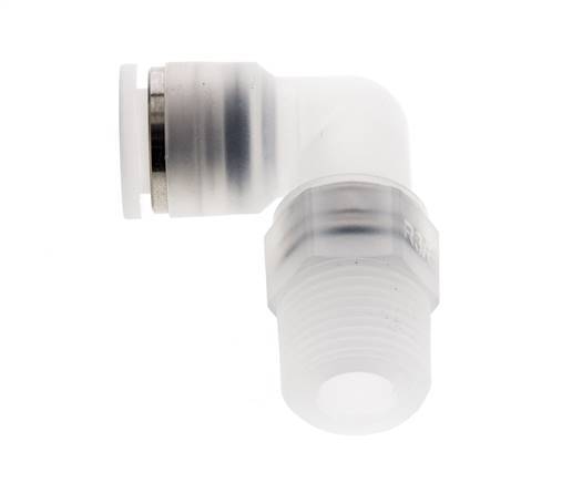 10mm x R3/8'' 90deg Elbow Push-in Fitting with Male Threads PA EPDM/PTFE Rotatable