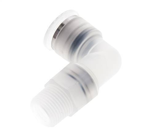 12mm x R3/8'' 90deg Elbow Push-in Fitting with Male Threads PA EPDM/PTFE Rotatable