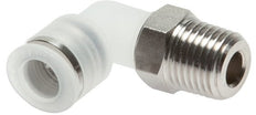 Racor de 4mm x R1/8'' 90deg con rosca macho PA/Acero inoxidable EPDM/PTFE Giratorio