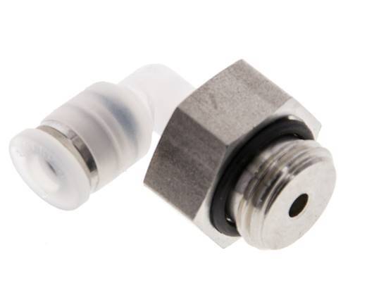 4mm x G1/4'' 90deg Elbow Push-in Fitting with Male Threads PA/Stainless Steel EPDM Rotatable
