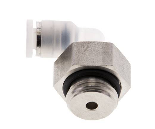 4mm x G1/4'' 90deg Elbow Push-in Fitting with Male Threads PA/Stainless Steel EPDM Rotatable