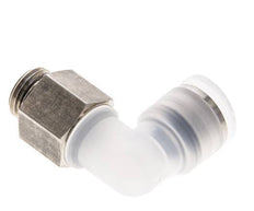 Codo de 90 grados 10mm x G1/4'' con rosca macho PA/Acero inoxidable EPDM Giratorio