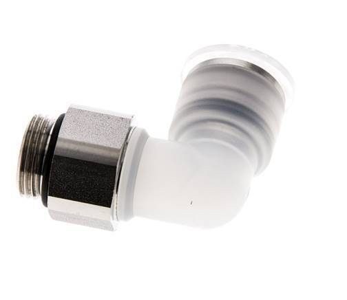 12mm x G3/8'' 90deg Elbow Push-in Fitting with Male Threads PA/Stainless Steel EPDM Rotatable