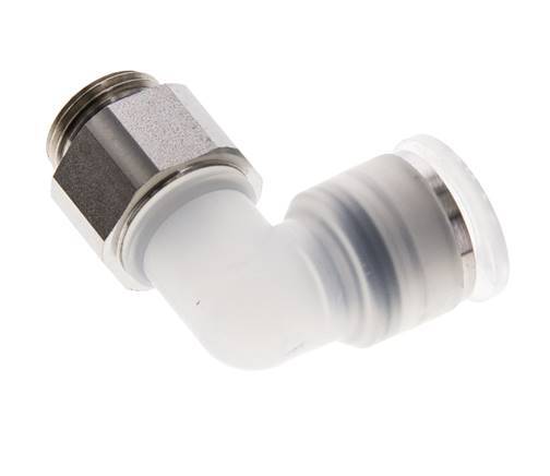 12mm x G3/8'' 90deg Elbow Push-in Fitting with Male Threads PA/Stainless Steel EPDM Rotatable