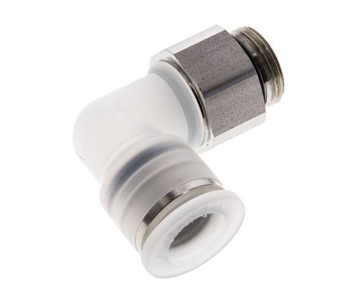 12mm x G3/8'' 90deg Elbow Push-in Fitting with Male Threads PA/Stainless Steel EPDM Rotatable