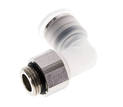 12mm x G3/8'' 90deg Elbow Push-in Fitting with Male Threads PA/Stainless Steel EPDM Rotatable