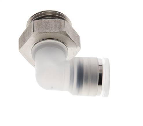 10mm x G1/2'' 90deg Elbow Push-in Fitting with Male Threads PA/Stainless Steel EPDM Rotatable