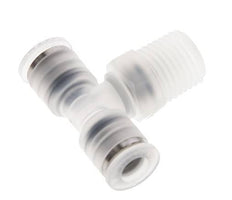 6mm x R1/4'' Inline Tee Push-in Fitting with Male Threads PA EPDM FDA Rotatable