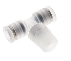 Racor en T de 6mm x R1/4'' con rosca macho Latón/PA 66 NBR Giratorio