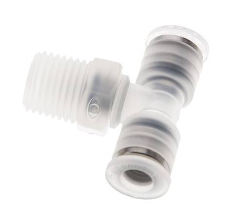 Racor en T de 6mm x R1/4'' con rosca macho Latón/PA 66 NBR Giratorio