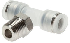 Racor en T de 4mm x R1/4'' con rosca macho PA/acero inoxidable EPDM giratorio FDA