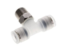 Racor en T de 8mm x R1/4'' con rosca macho PA/acero inoxidable EPDM giratorio FDA