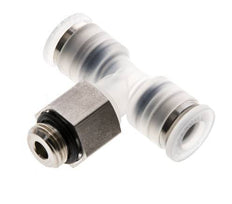 6mm x G1/8'' Inline Tee Push-in Fitting with Male Threads PA/Stainless Steel EPDM FDA Rotatable
