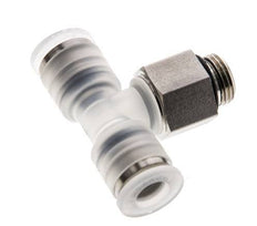 6mm x G1/8'' Inline Tee Push-in Fitting with Male Threads PA/Stainless Steel EPDM FDA Rotatable