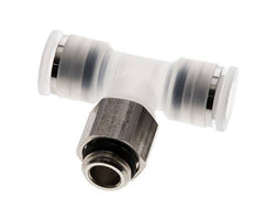 Racor en T de 10mm x G1/4'' con rosca macho PA/acero inoxidable EPDM giratorio FDA