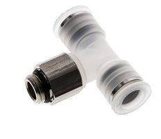 Racor en T de 10mm x G1/4'' con rosca macho PA/acero inoxidable EPDM giratorio FDA