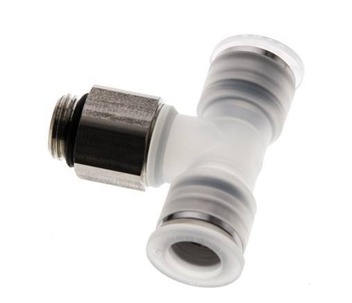 Racor en T de 10mm x G1/4'' con rosca macho PA/acero inoxidable EPDM giratorio FDA