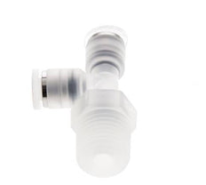 Racor en T en ángulo recto de 4mm x R1/4'' con rosca macho Latón/PA 66 NBR Giratorio