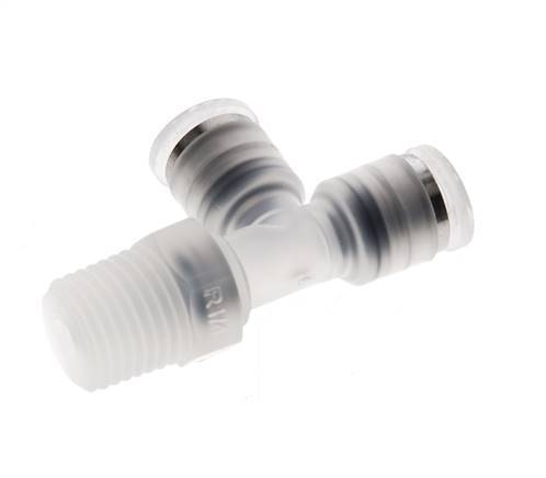 6mm x R1/4'' Right Angle Tee Push-in Fitting with Male Threads PA EPDM FDA Rotatable