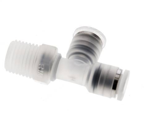 6mm x R1/4'' Right Angle Tee Push-in Fitting with Male Threads PA EPDM FDA Rotatable