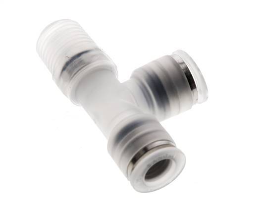 8mm x R1/4'' Right Angle Tee Push-in Fitting with Male Threads PA EPDM FDA Rotatable