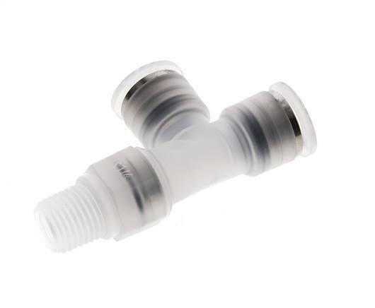10mm x R1/4'' Right Angle Tee Push-in Fitting with Male Threads PA EPDM FDA Rotatable
