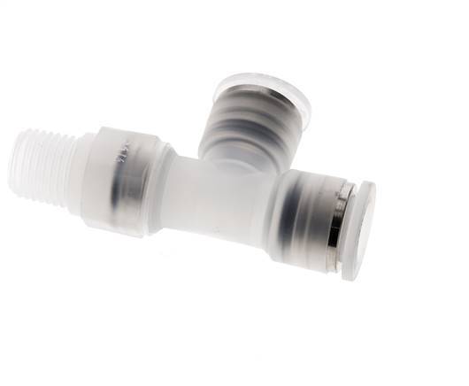 10mm x R1/4'' Right Angle Tee Push-in Fitting with Male Threads PA EPDM FDA Rotatable