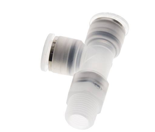 Racor en T en ángulo recto de 12mm x R3/8'' con rosca macho Latón/PA 66 NBR Giratorio