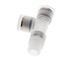 Racor en T en ángulo recto de 12mm x R3/8'' con rosca macho Latón/PA 66 NBR Giratorio