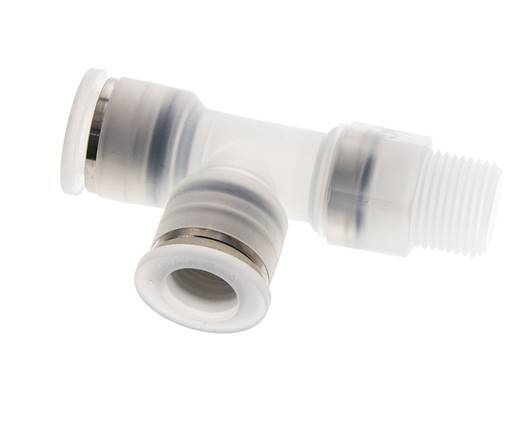 Racor en T en ángulo recto de 12mm x R3/8'' con rosca macho Latón/PA 66 NBR Giratorio