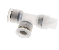 Racor en T en ángulo recto de 12mm x R3/8'' con rosca macho Latón/PA 66 NBR Giratorio