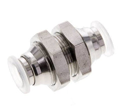 8mm Push-in Fitting Stainless Steel/PA EPDM/PTFE Bulkhead