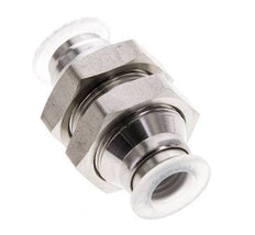 8mm Push-in Fitting Stainless Steel/PA EPDM/PTFE Bulkhead