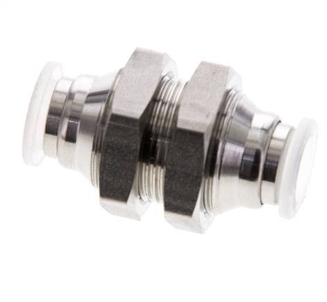 8mm Push-in Fitting Stainless Steel/PA EPDM/PTFE Bulkhead