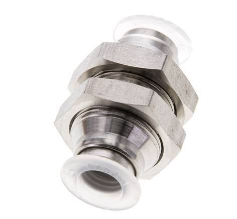 8mm Push-in Fitting Stainless Steel/PA EPDM/PTFE Bulkhead