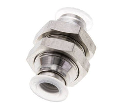 8mm Push-in Fitting Stainless Steel/PA EPDM/PTFE Bulkhead