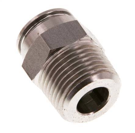 10mm x R3/8'' Push-in Fitting with Male Threads Stainless Steel FKM