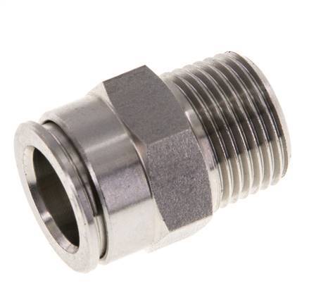 12mm x R3/8'' Push-in Fitting with Male Threads Stainless Steel FKM
