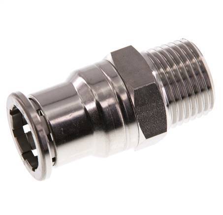 16mm x R1/2'' Push-in Fitting with Male Threads Stainless Steel FKM