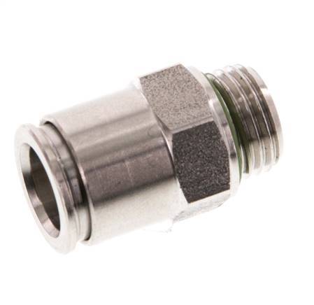 10mm x G1/4'' Push-in Fitting with Male Threads Stainless Steel FKM