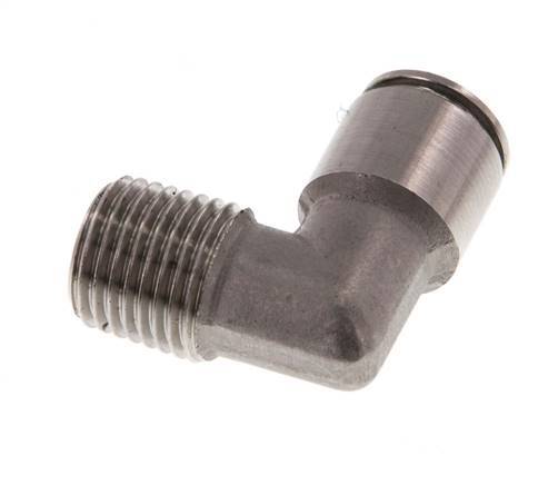 8mm x R1/4'' 90deg Elbow Push-in Fitting with Male Threads Stainless Steel FKM