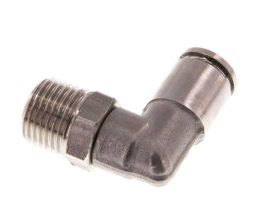 4mm x R1/8'' 90deg Elbow Push-in Fitting with Male Threads Stainless Steel FKM Rotatable