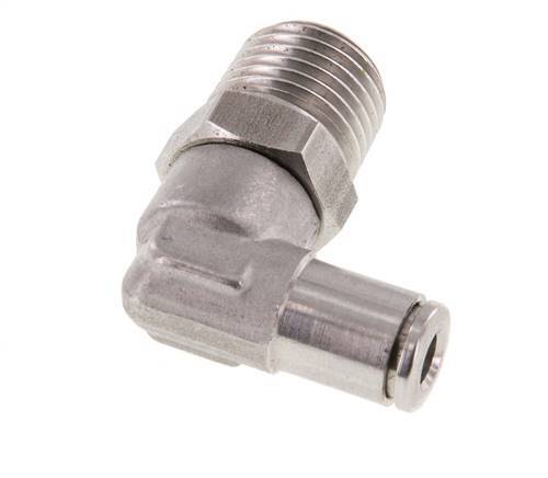 Racor de 4mm x R1/4'' 90deg con rosca macho Latón FKM Giratorio