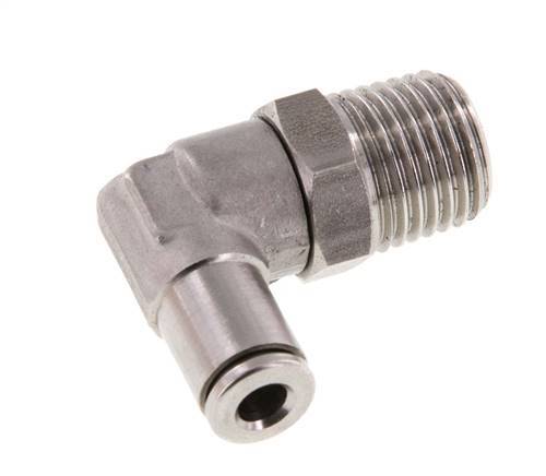 Racor de 4mm x R1/4'' 90deg con rosca macho Latón FKM Giratorio